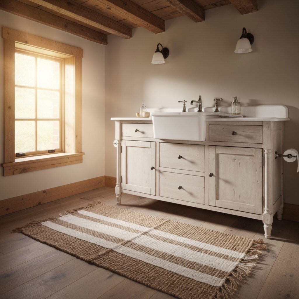 Farmhouse Bathroom Rug diy farmhouse bathroom decor Ideas