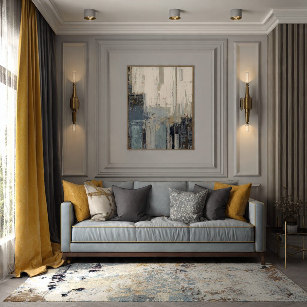 Sofa Wall Ideas With Curtains