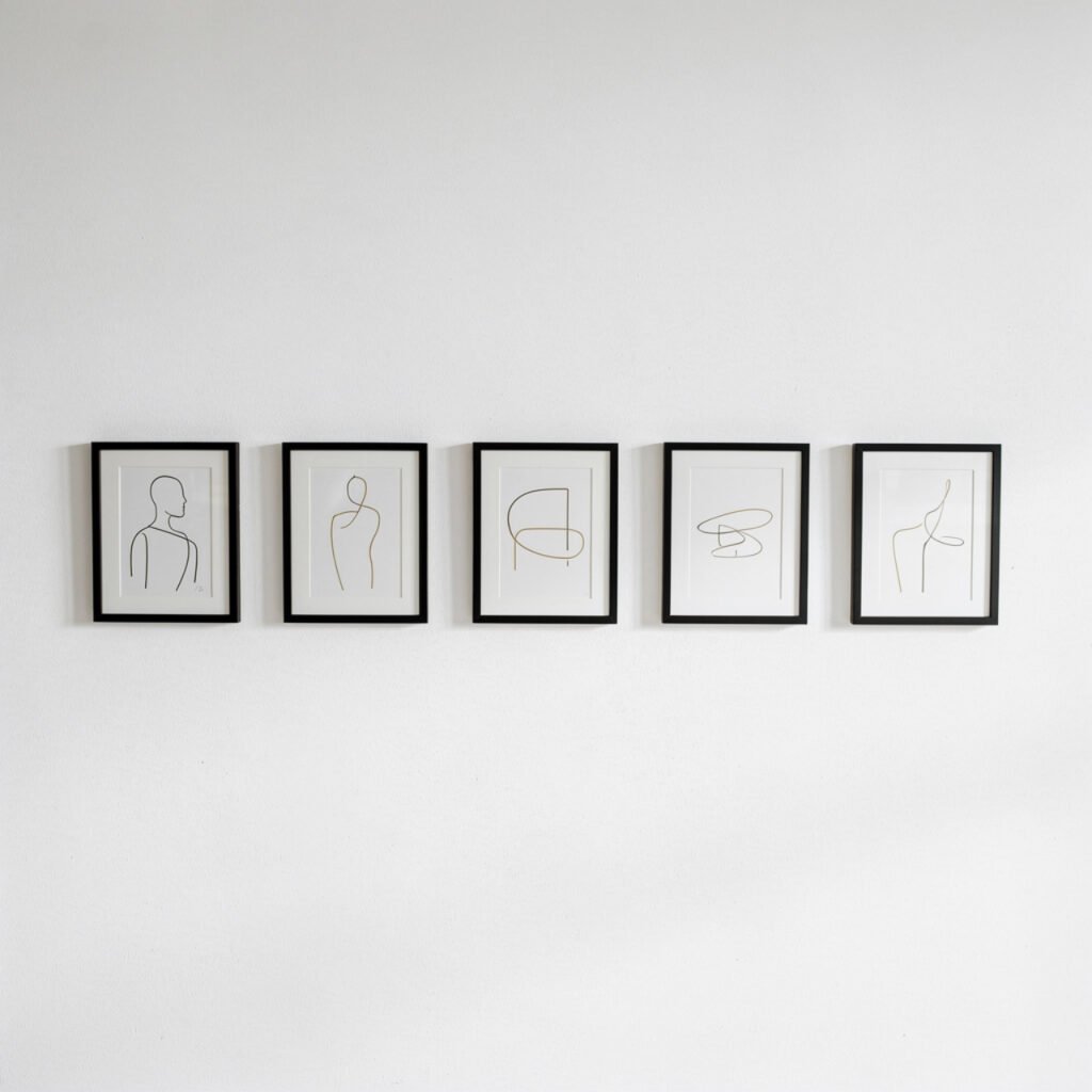27 Black and Gold Gallery Wall Ideas That Turn Blank Walls Into Pure Art 10 Minimalist Black and Gold Gallery Wall Ideas