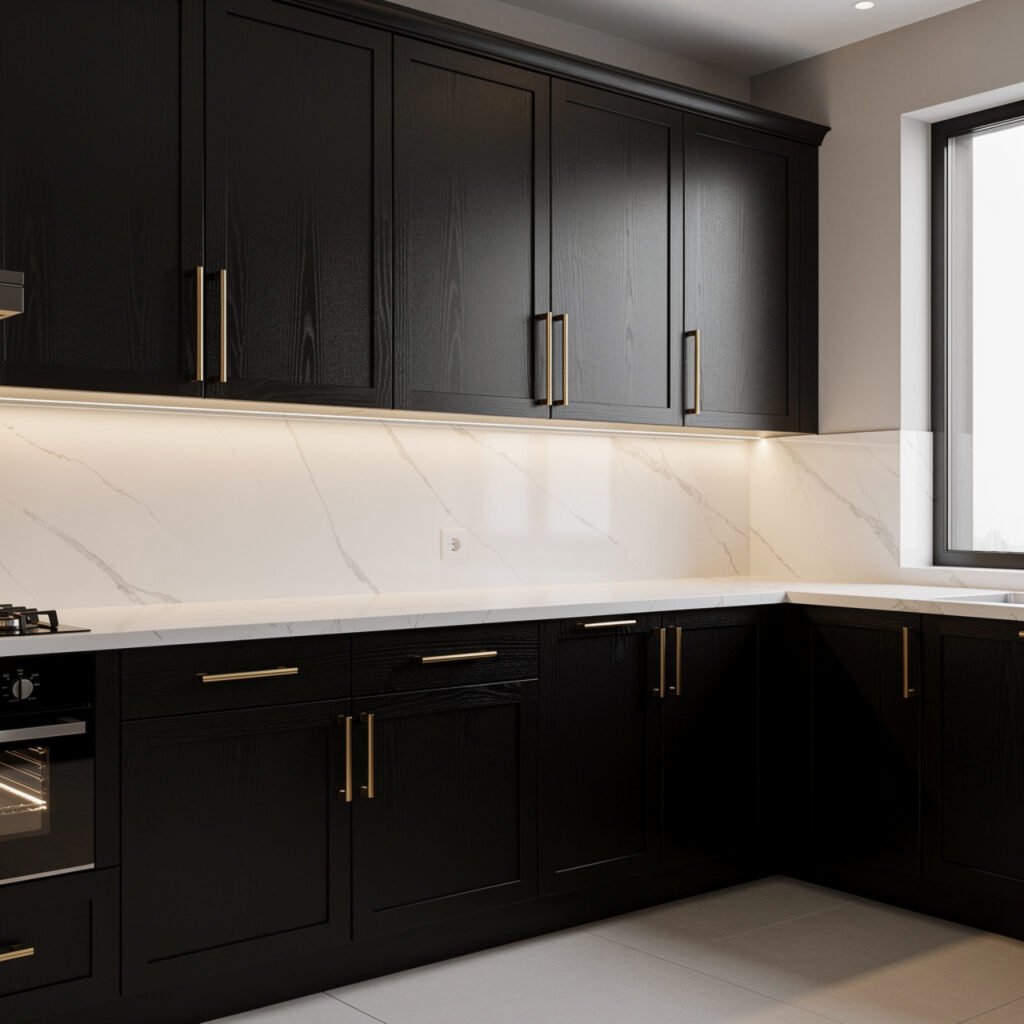 Black Kitchen with White Countertop Ideas