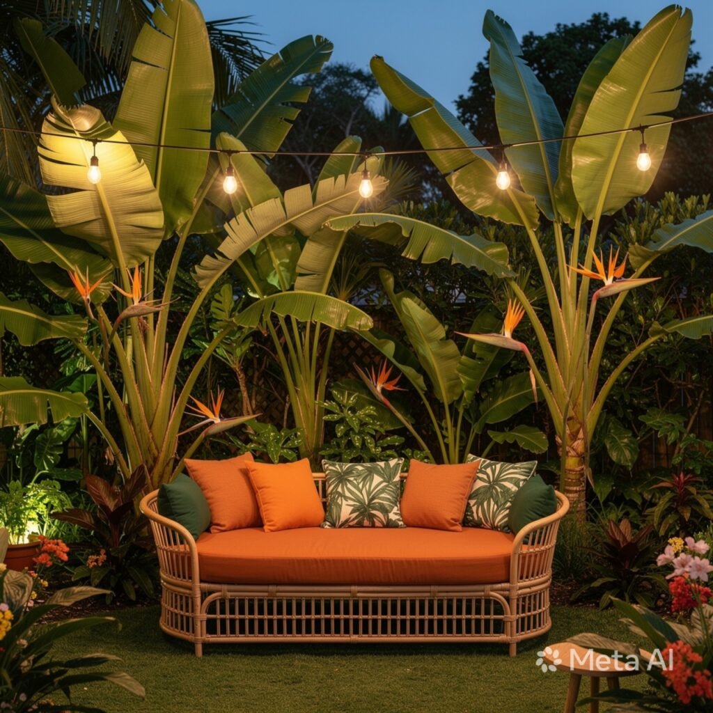 Tropical Backyard Seating Area Ideas
