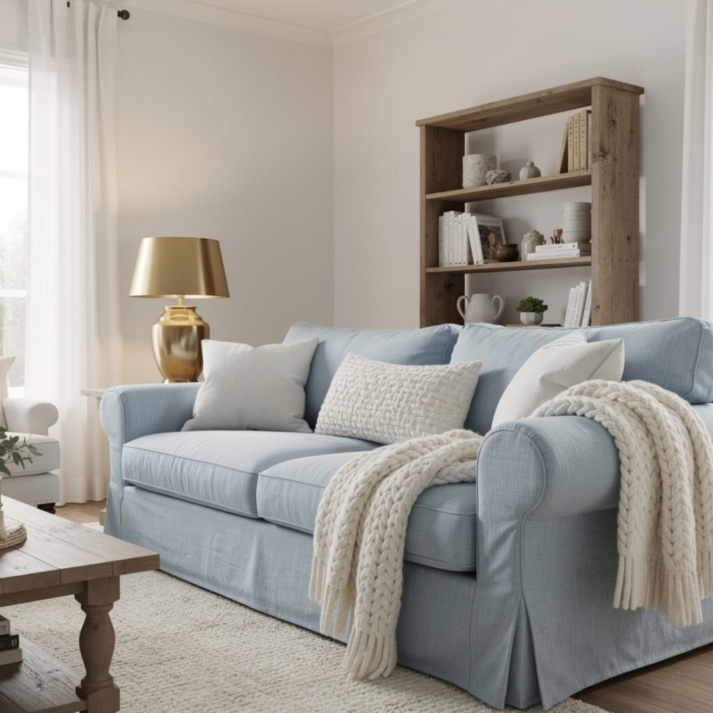 Powder Blue Farmhouse Sofa Ideas