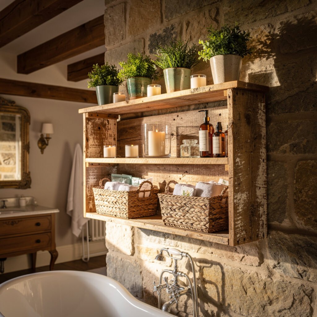 Rustic Wooden Shelf Display Ideas