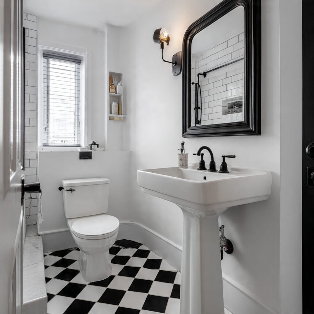 Black and White Powder Room Ideas