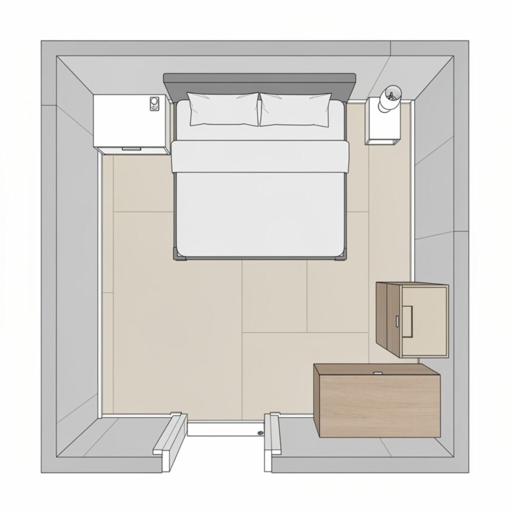 Compact Bedroom Layout Planning