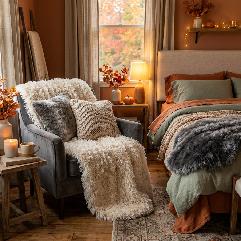 27 Cozy Fall Bedroom Ideas: Easy Ways to Add Warmth & Ambiance 20 Faux Fur Incorporation Ideas