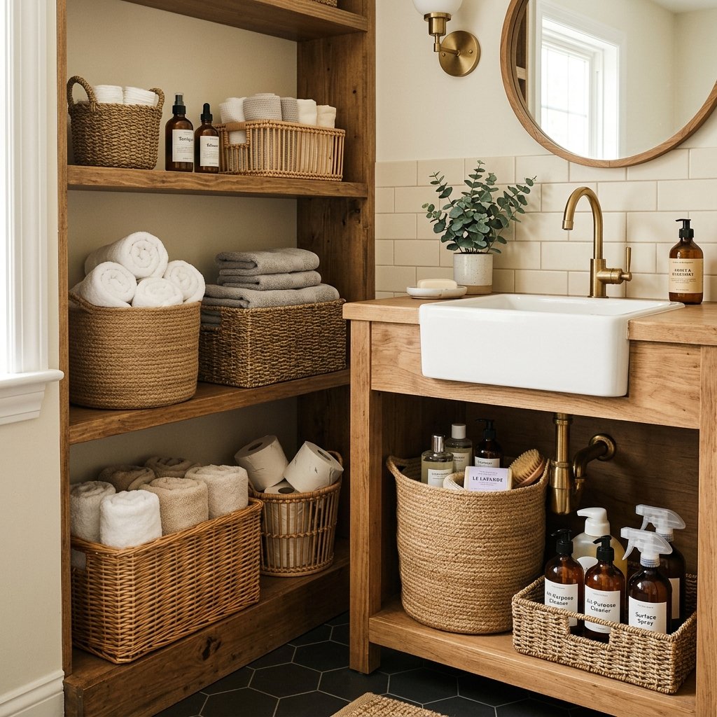 Woven Basket Storage Organization Idea