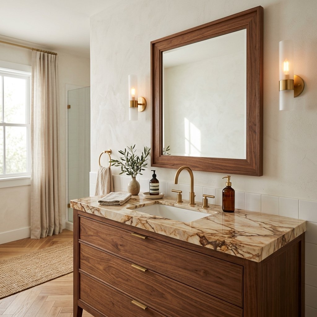 Natural Stone Bathroom Countertop Idea