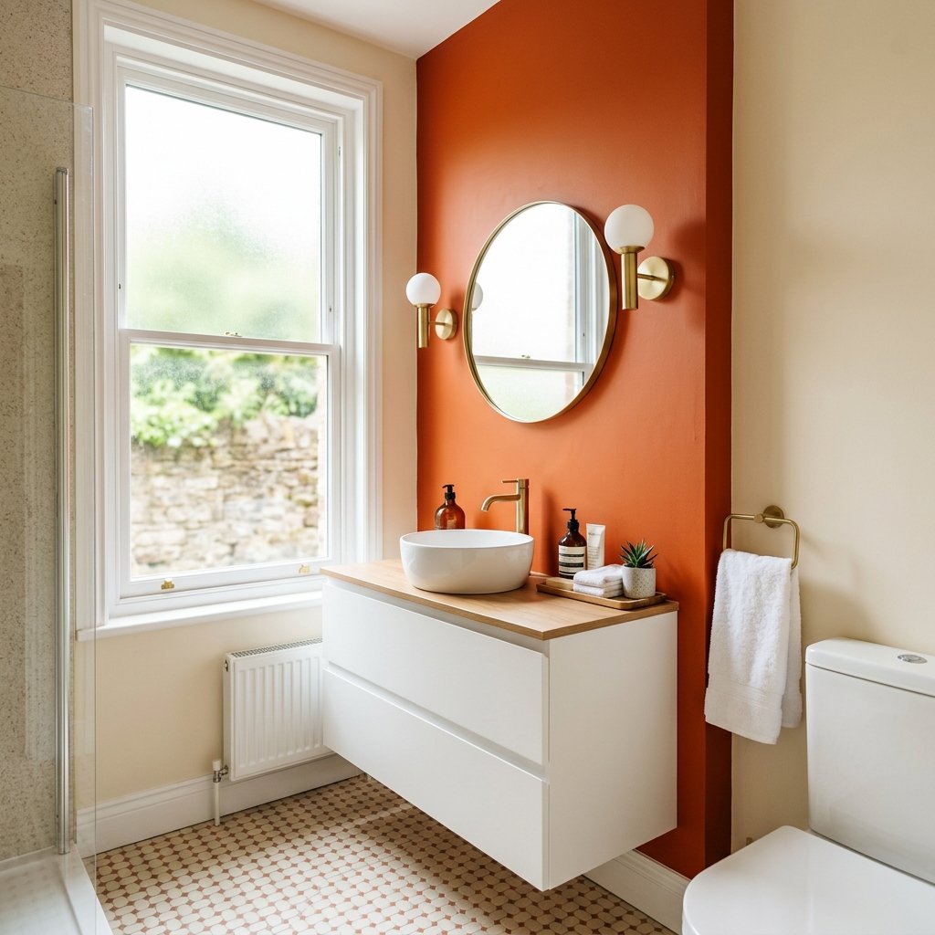 Burnt Orange Accent Wall Idea
