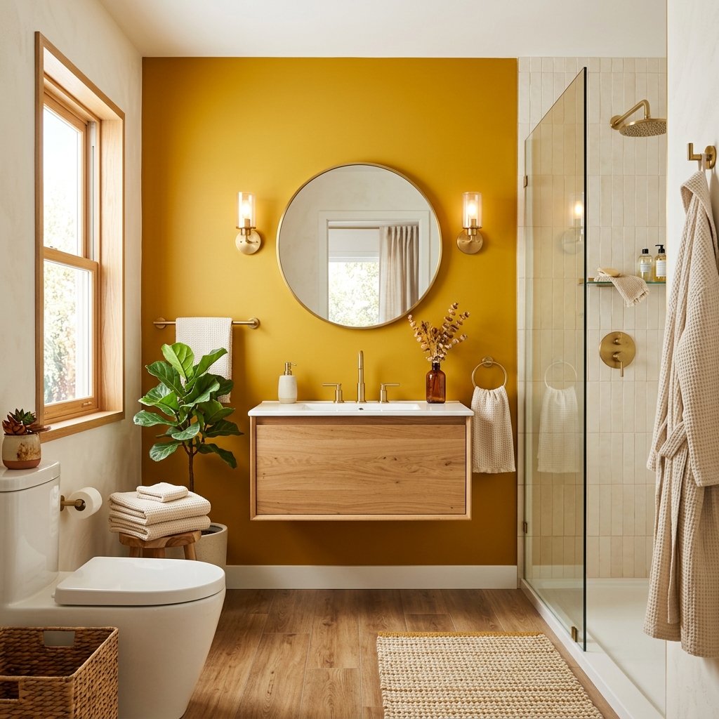 Mustard Yellow Accent Wall Idea