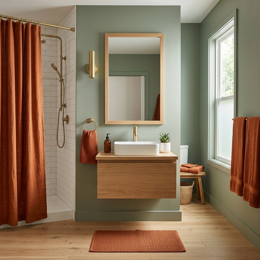 Sage Green and Burnt Orange Combination Idea