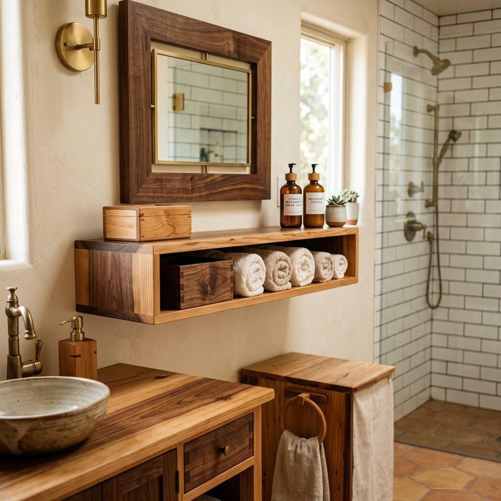 Rustic Wood Accent Bathroom Ideas