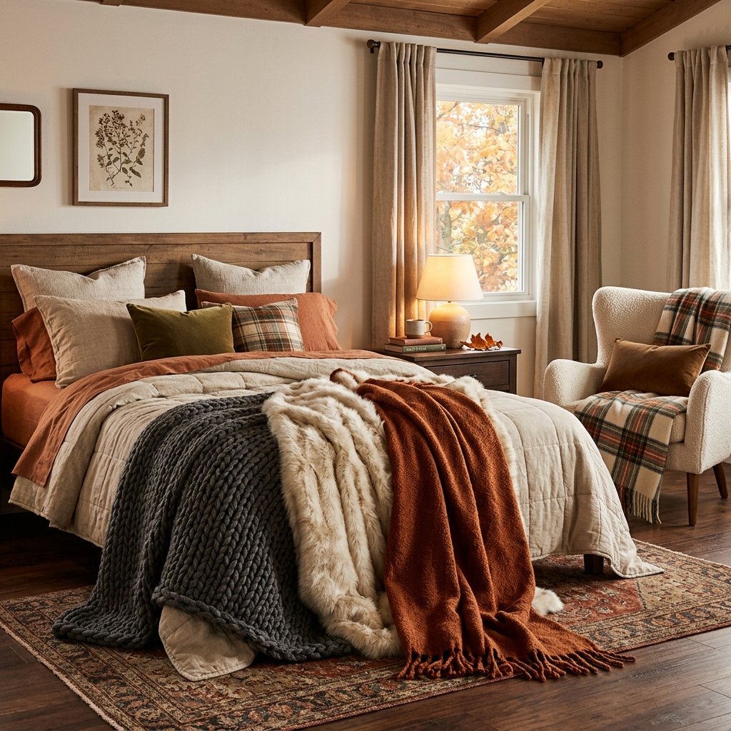 27 Cozy Fall Bedroom Ideas: Easy Ways to Add Warmth & Ambiance 7 Throw Blanket Combination Ideas