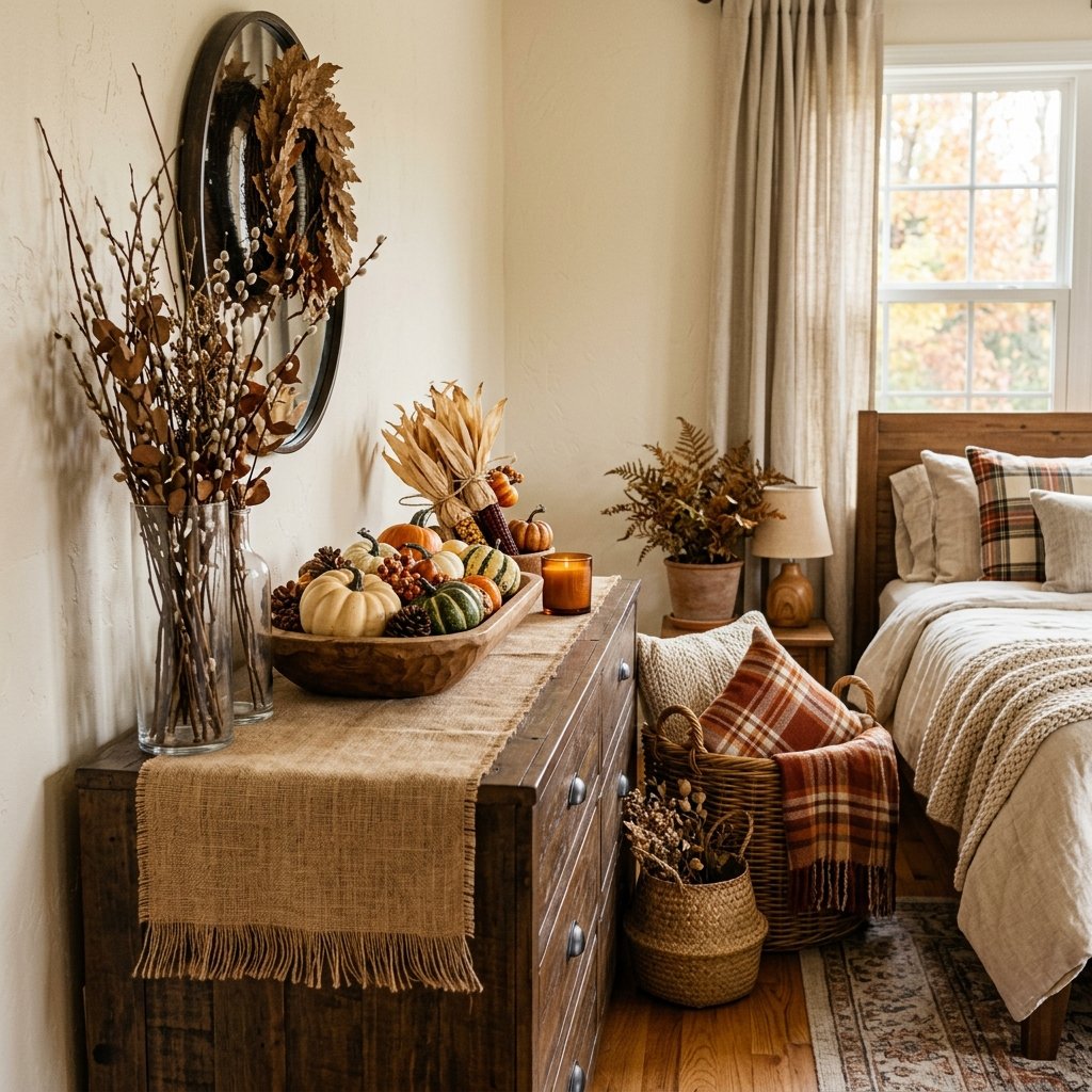 31 Fall Themed Bedroom: Transform Your Space Into a Cozy Autumn Sanctuary 7 Rustic Harvest Decoration Ideas
