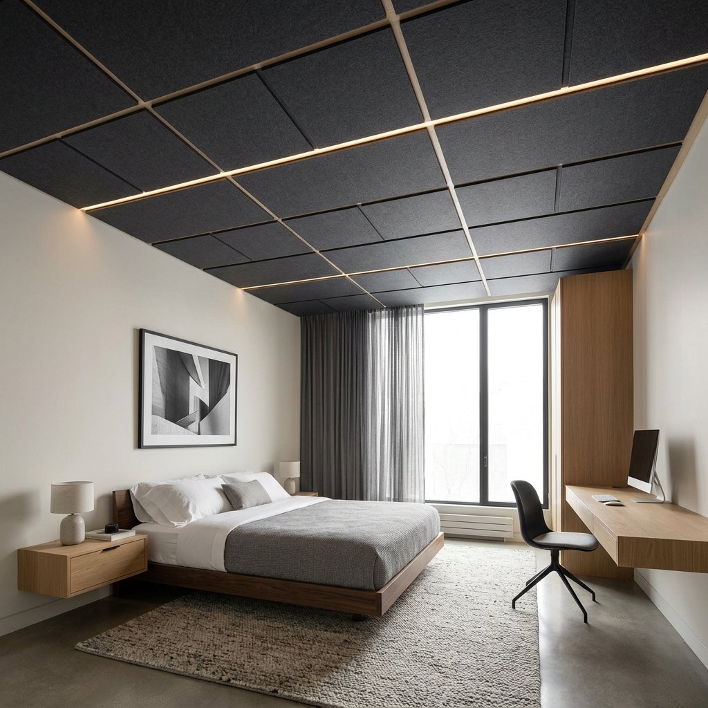 Acoustic Panel False Ceiling Bedroom Ideas