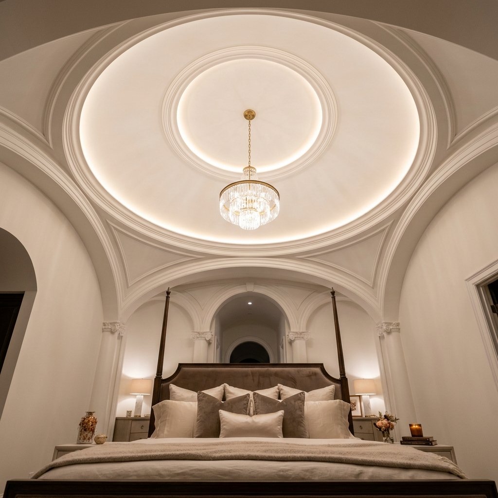 Domed False Ceiling Bedroom Design Inspiration