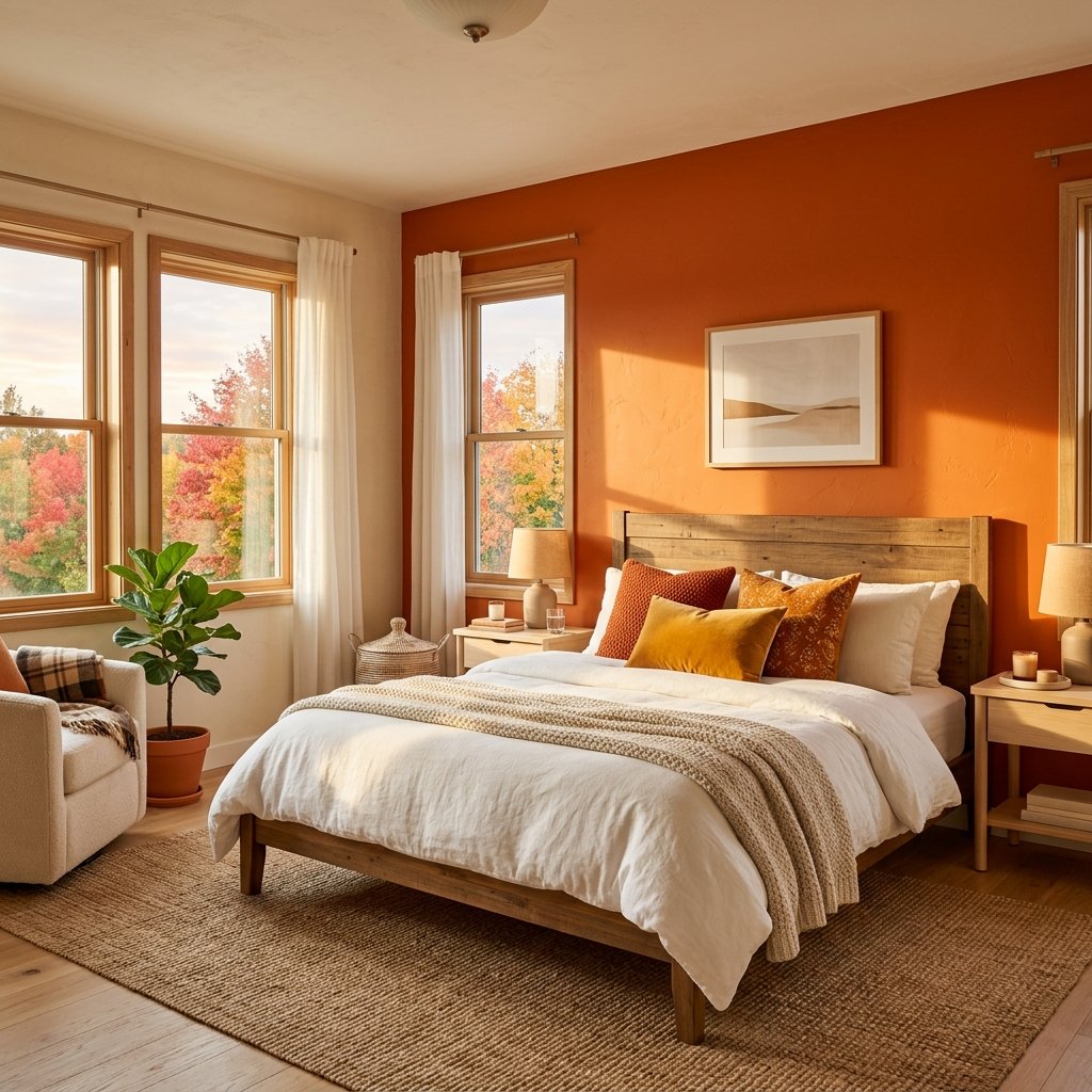 Burnt Orange Wall Ideas for Fall Bedrooms