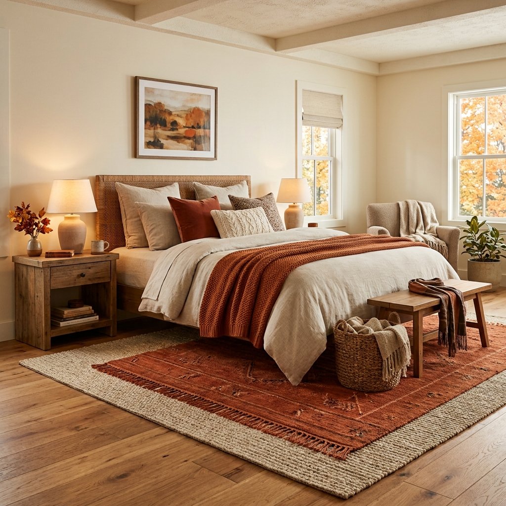 27 Cozy Fall Bedroom Ideas: Easy Ways to Add Warmth & Ambiance 14 Area Rug Layering Ideas