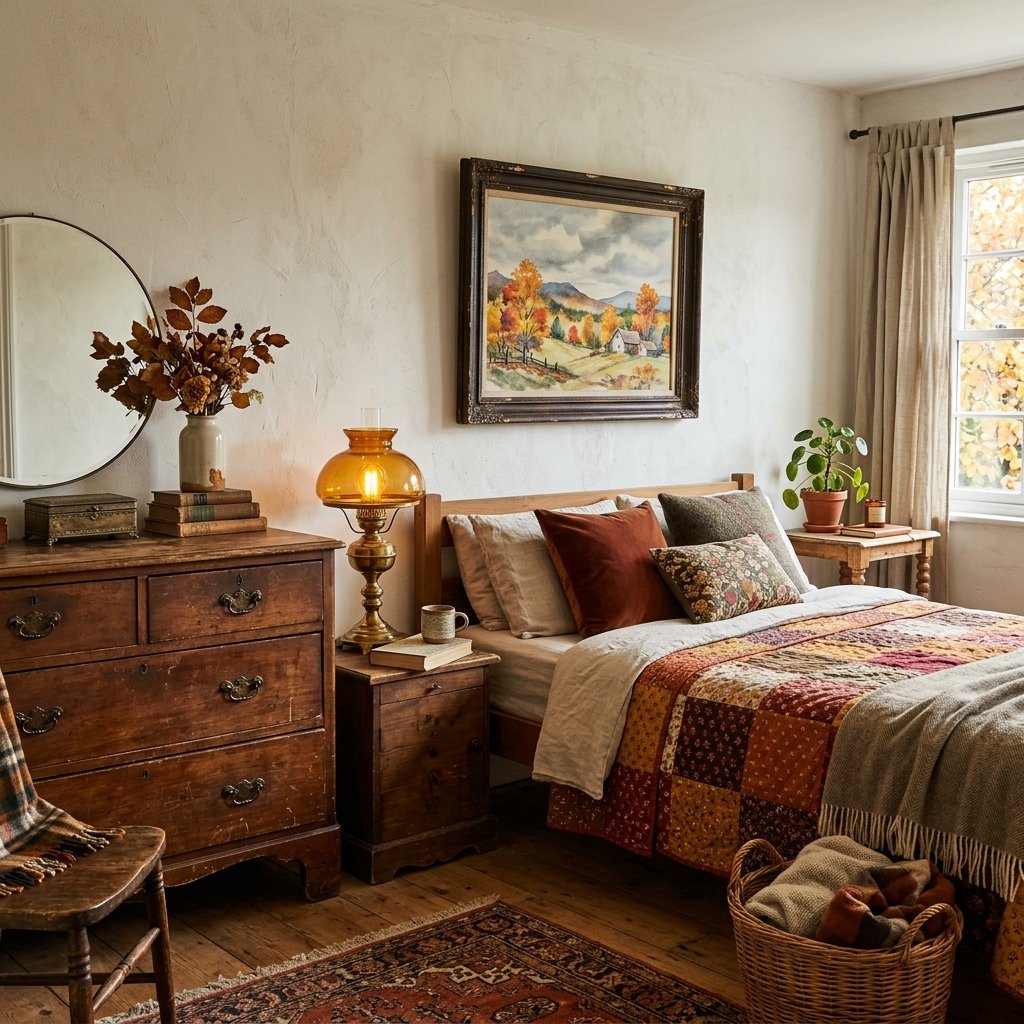 31 Fall Themed Bedroom: Transform Your Space Into a Cozy Autumn Sanctuary 20 Thrifted and Secondhand Styling Ideas