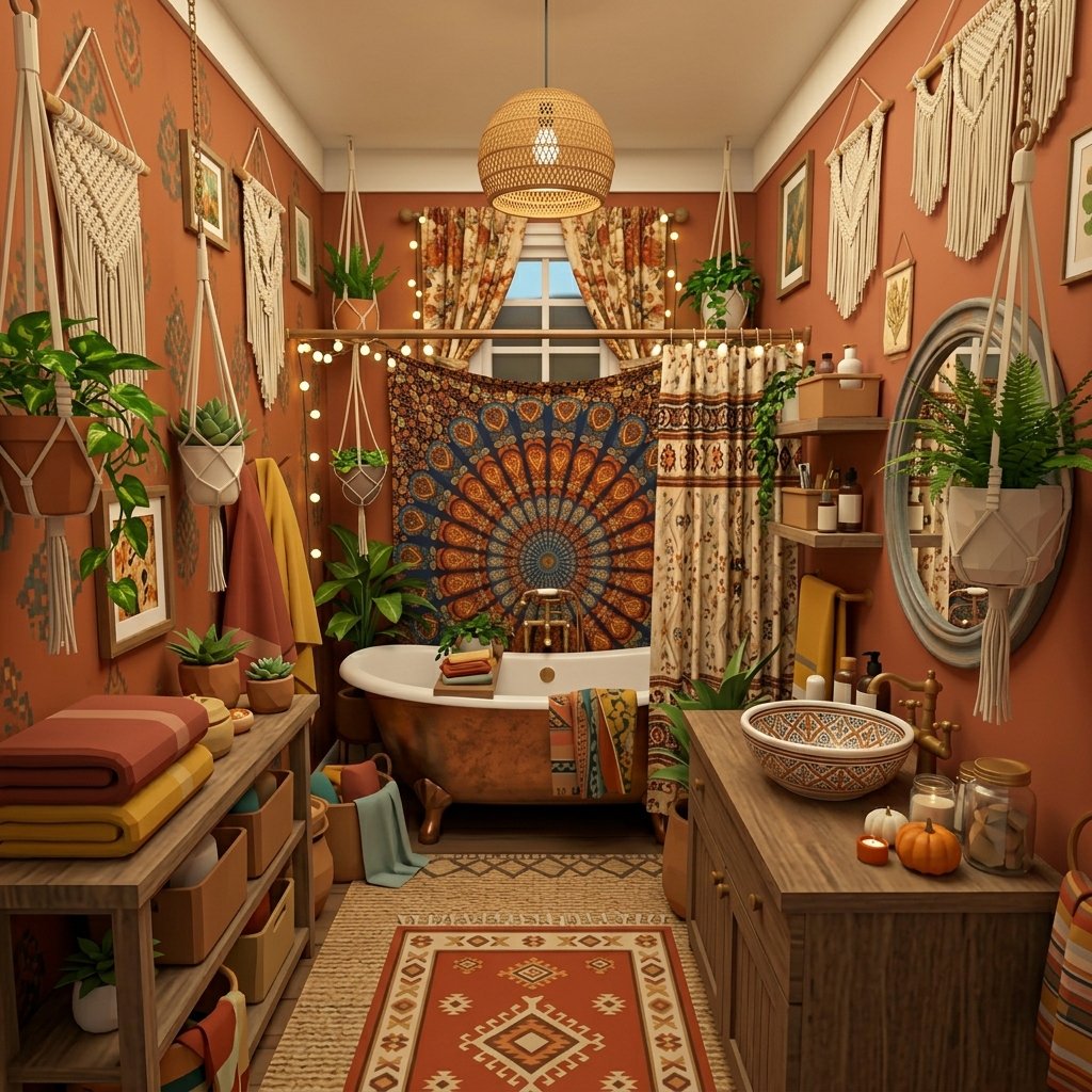 Bohemian Autumn Bathroom Ideas