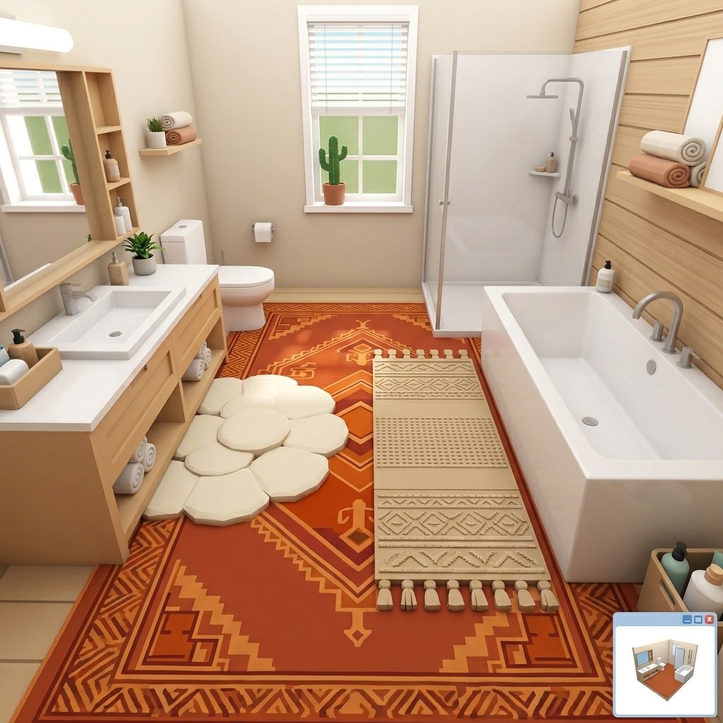 Warm Rug Fall Bathroom
