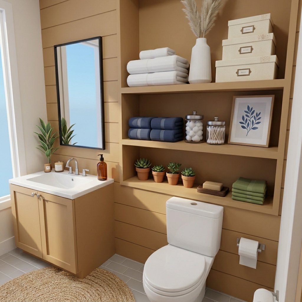 Open Shelving Fall Bathroom
