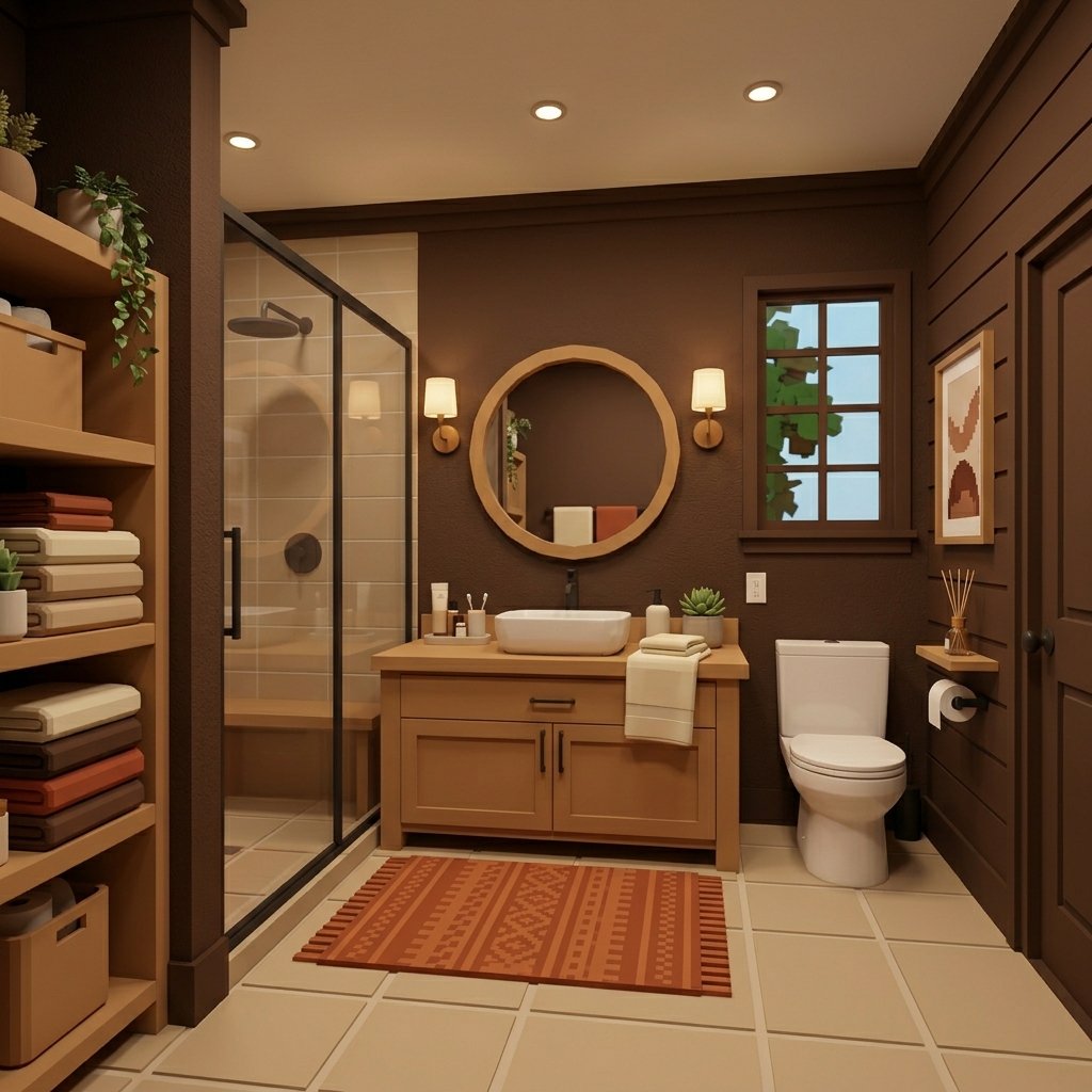 Warm Earth Tone Bathroom Design