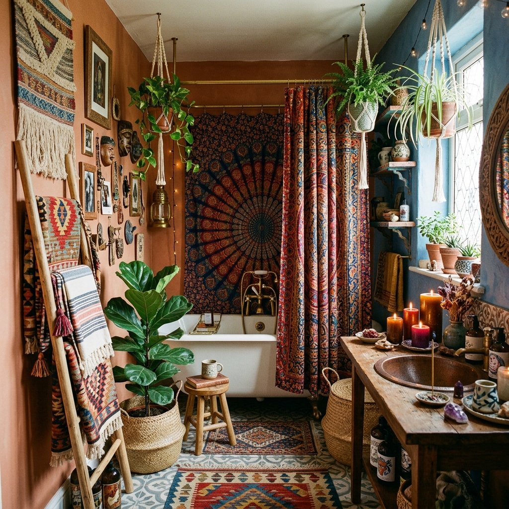 Bohemian Fall Bathroom Ideas