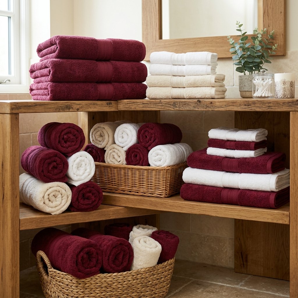 Burgundy Towel Set Styling Idea