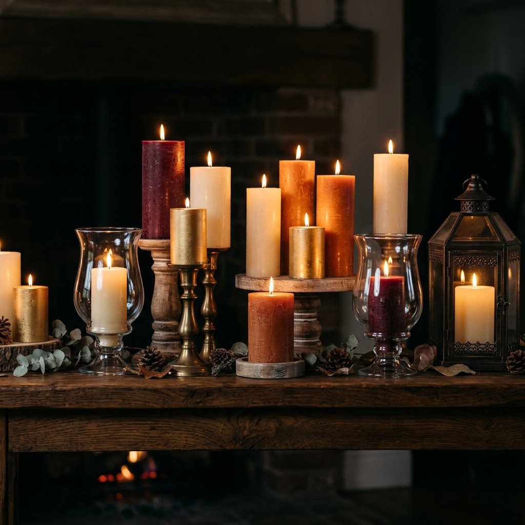 32 Fall Mantle Decor Ideas That Actually Work: Rustic to Modern Styles 4 Candle Arrangement and Placement Ideas