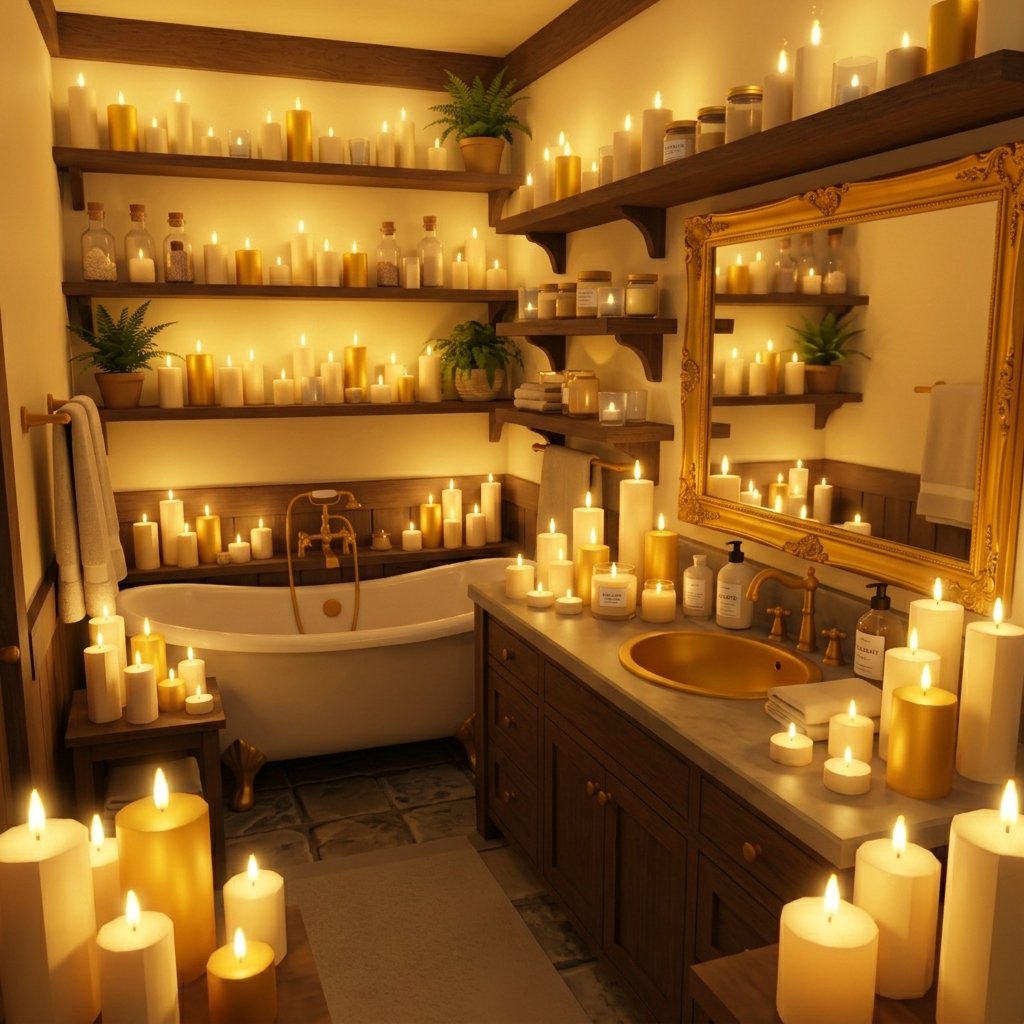 Candlelit Cozy Bathroom Spaces