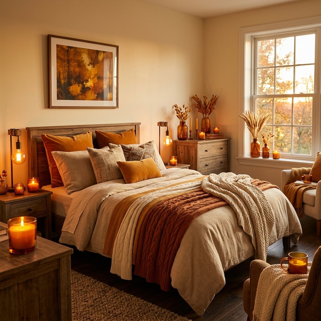 27 Cozy Fall Bedroom Ideas: Easy Ways to Add Warmth & Ambiance 25 Amber Tone Integration Ideas