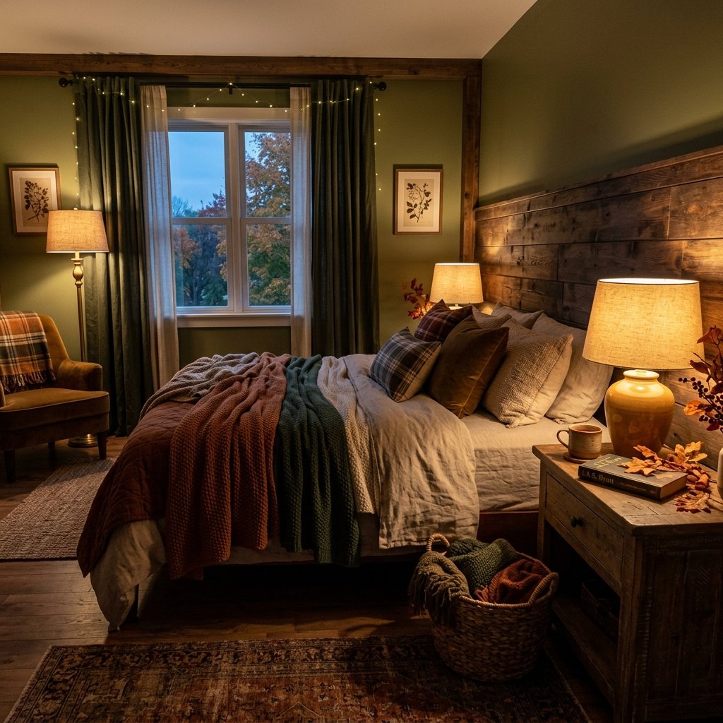 27 Cozy Fall Bedroom Ideas: Easy Ways to Add Warmth & Ambiance 4 Ambient Lighting Layer Ideas