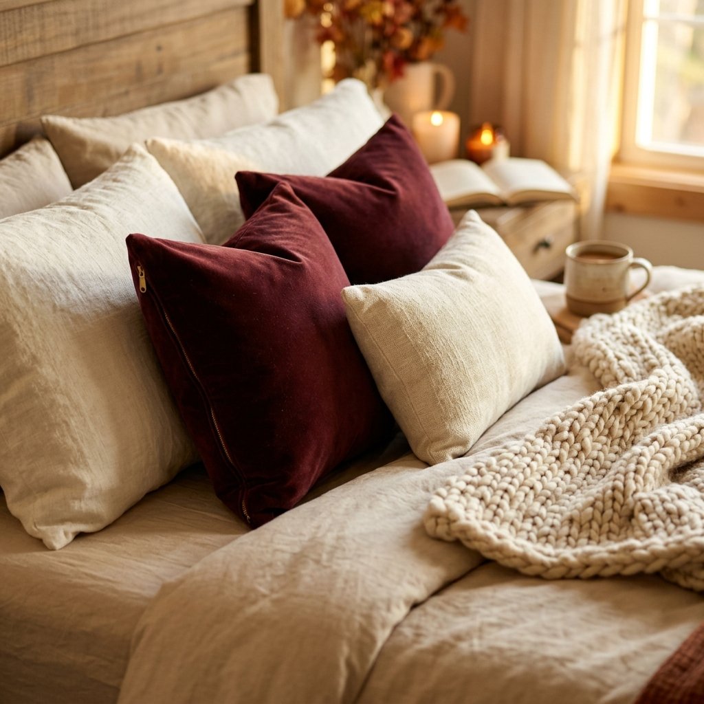 27 Cozy Fall Bedroom Ideas: Easy Ways to Add Warmth & Ambiance 3 Velvet Texture Layering Ideas