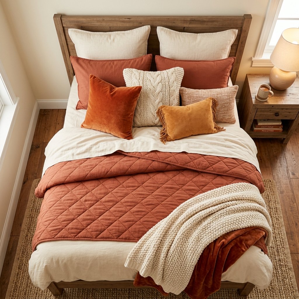 27 Cozy Fall Bedroom Ideas: Easy Ways to Add Warmth & Ambiance 9 Bedding Texture Mixing Ideas