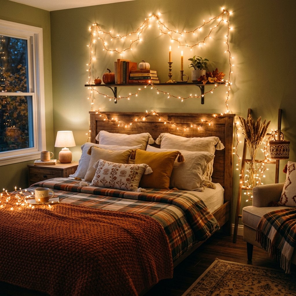 27 Cozy Fall Bedroom Ideas: Easy Ways to Add Warmth & Ambiance 23 Fairy Light Decoration Ideas