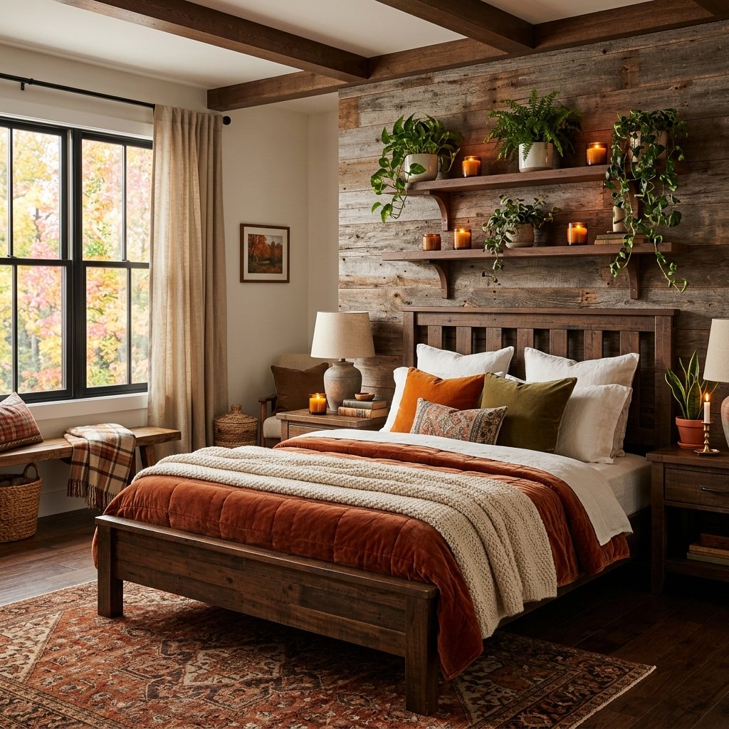 27 Cozy Fall Bedroom Ideas: Easy Ways to Add Warmth & Ambiance 11 Wooden Accent Integration Ideas