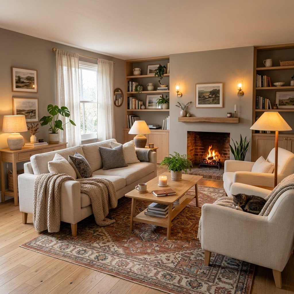 Modern Living Room Color Ideas: 30 Stunning Palettes for Your Home 18 Soft Greige in Low-Light Rooms