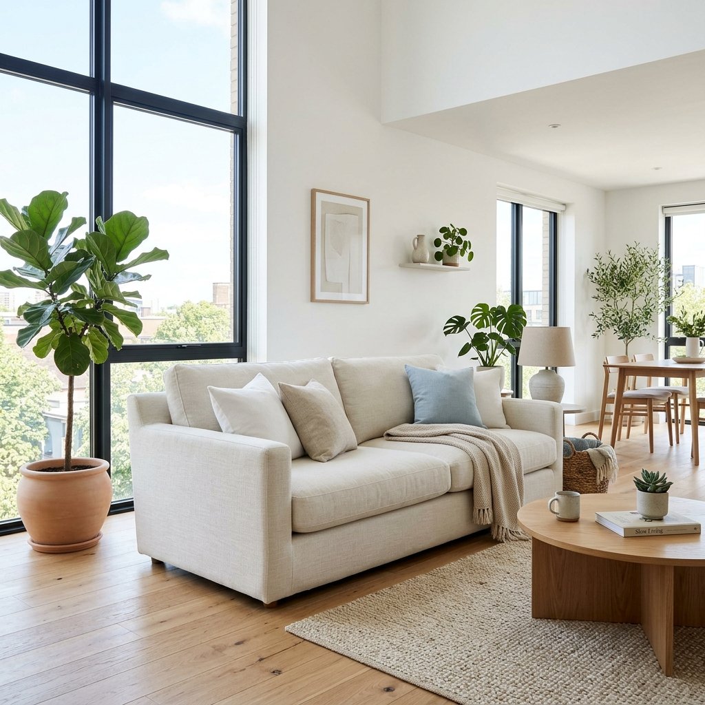 Linen Fabric Sofas for small spaces Airy Feeling