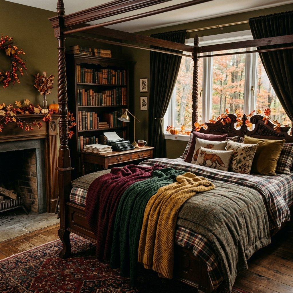 Dark Academia Fall Bedroom Ideas