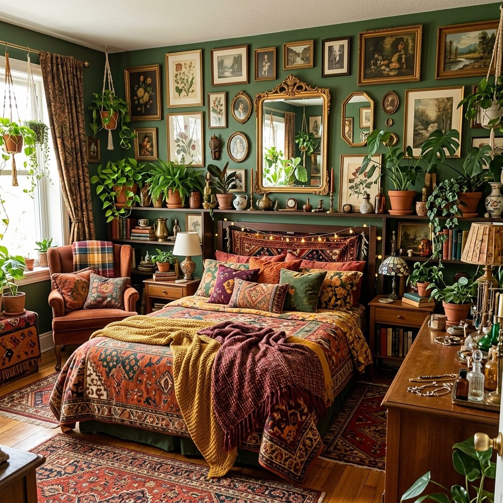 31 Fall Themed Bedroom: Transform Your Space Into a Cozy Autumn Sanctuary 23 Maximalist Autumn Ideas