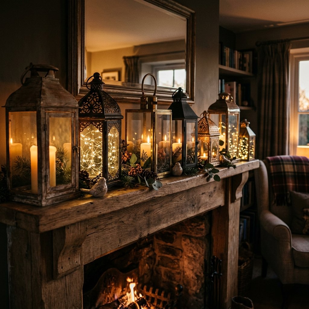 32 Fall Mantle Decor Ideas That Actually Work: Rustic to Modern Styles 17 Lantern and Lighting Ideas