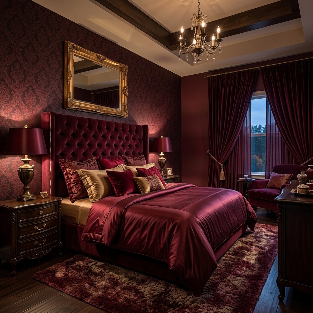 Deep Burgundy Bedroom Decor Ideas