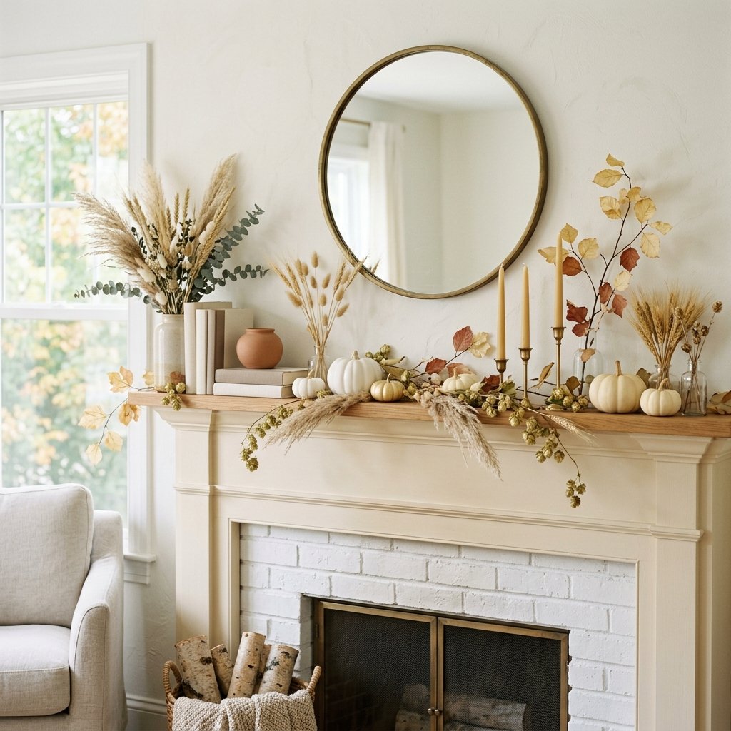 32 Fall Mantle Decor Ideas That Actually Work: Rustic to Modern Styles 30 Early Fall Mantle decor Transition Ideas
