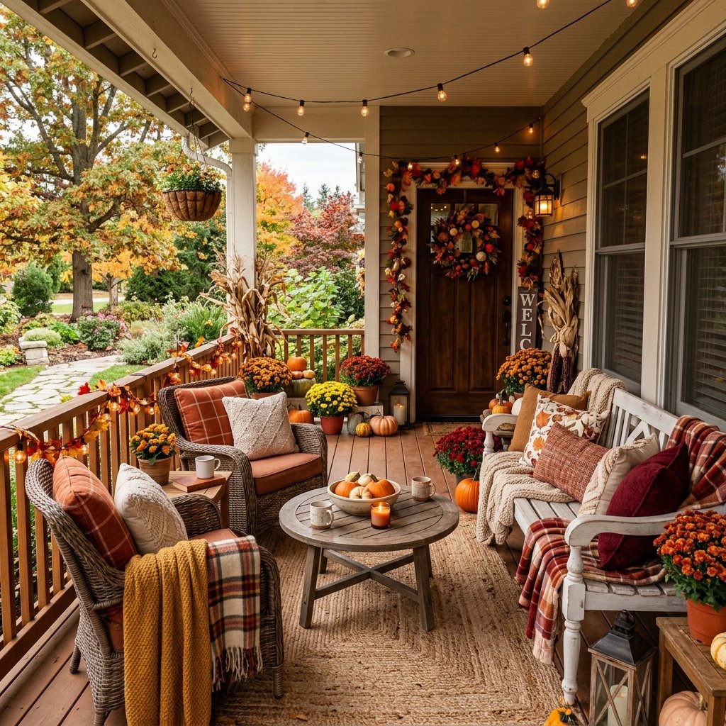 Fall Porch decor Seating Arrangement Ideas