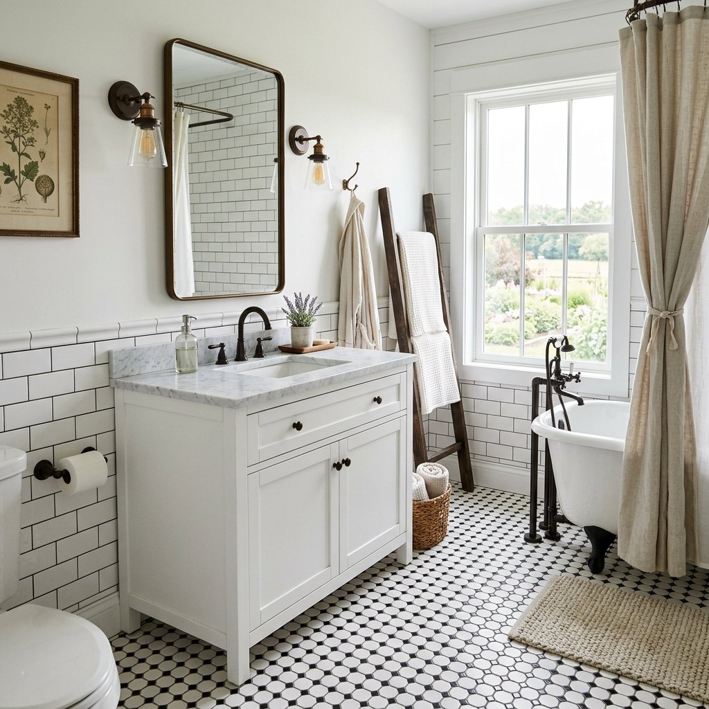 Farmhouse Bathroom Floor Ideas