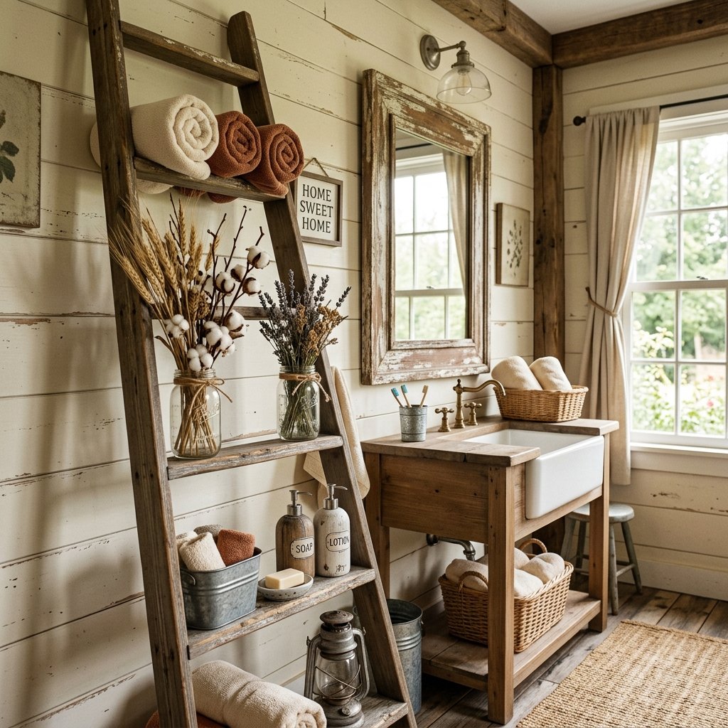 Farmhouse Fall Bathroom Decoration Ideas