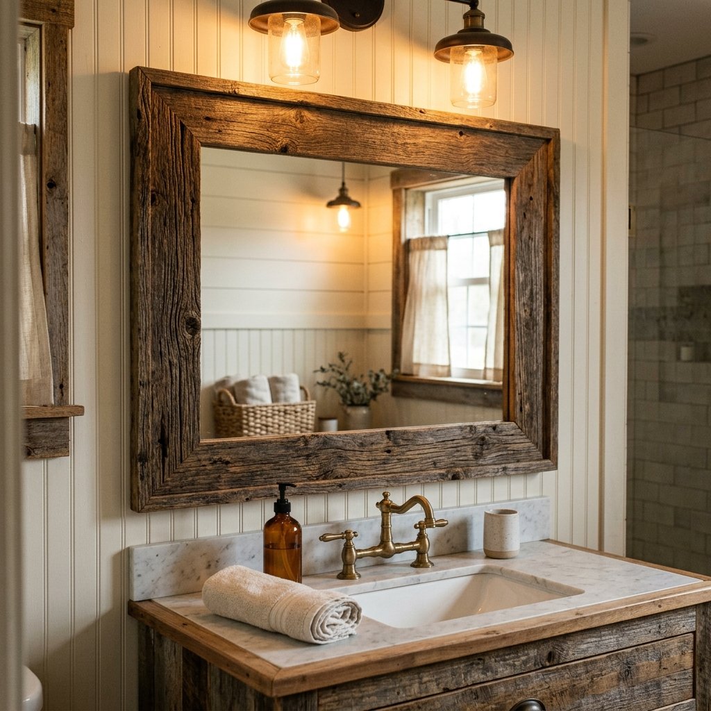 Farmhouse Mirror Frame Idea