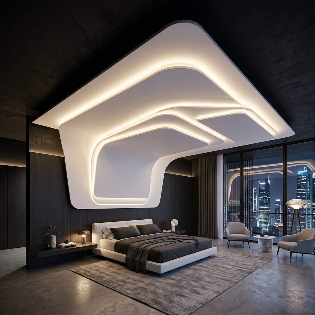 Floating False Ceiling Bedroom Concepts