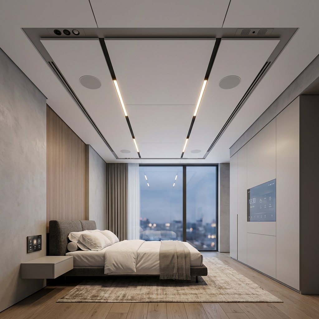 Smart Integrated Ceiling Bedroom Ideas